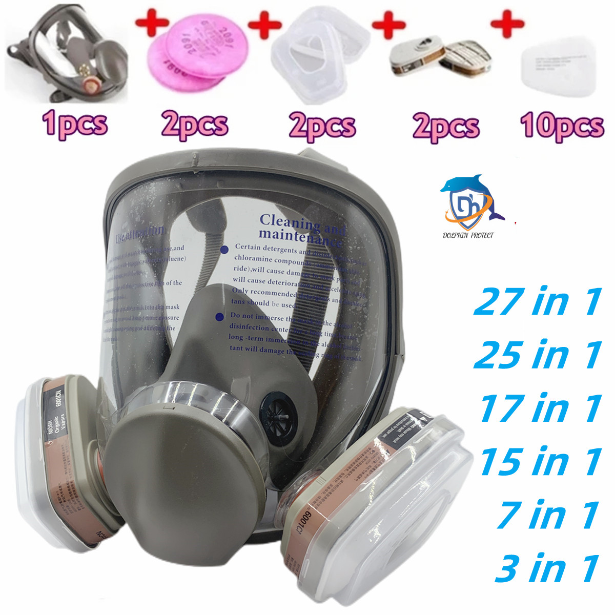 Dust Mask Construction - Maschera protettiva spray a pieno facciale,